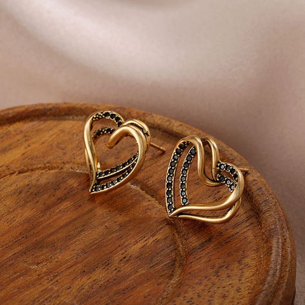 

70% off luxury jewelry minority design love temperament gentle french simple s925 silver needle female geometric earrings, Golden;silver