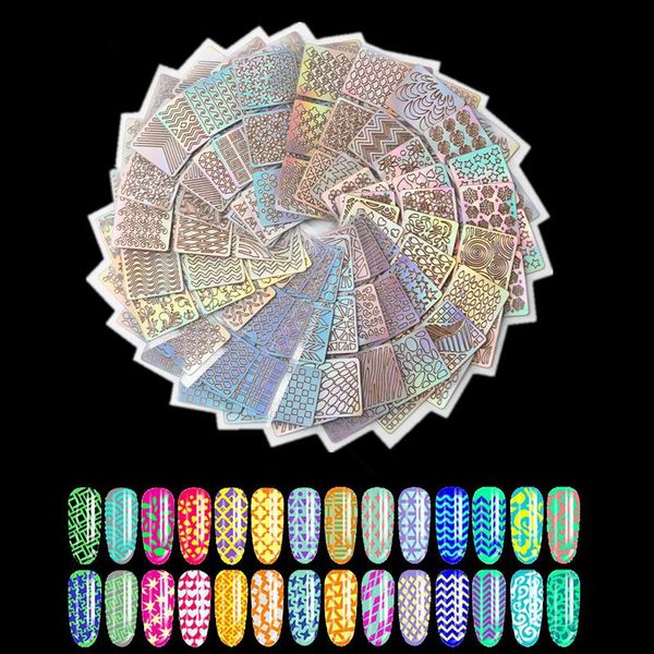 

nail art kits 6/12/18 sheet irregular hollow out sticker diy tip transfer stickers accessories french tips stamping manicure tools