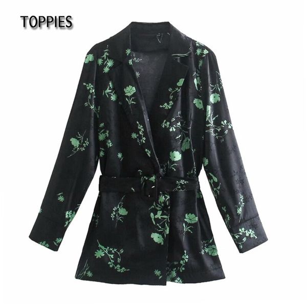 Toppies мода жаккардовые рубашки женщины кимоно блузки топы женские двубортные длинные рубашки зарезанные воротника 210412