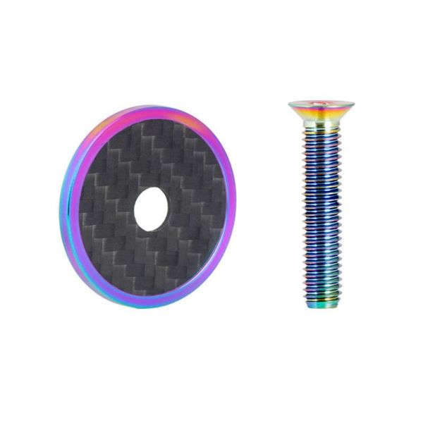 

bike horns 1 set bowl cover titanium alloy front fork handle stem mountain road fixed gear screw for outdoor decor (