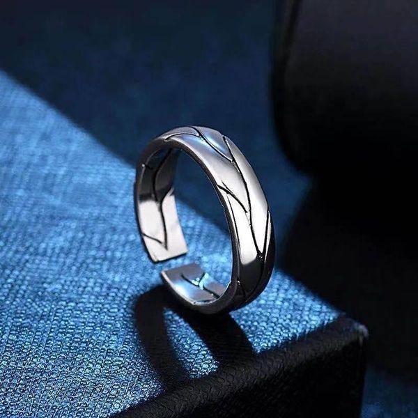 

cluster rings ins green vine silver ring men's trend single retro domineering open jewelry accessories, Golden;silver