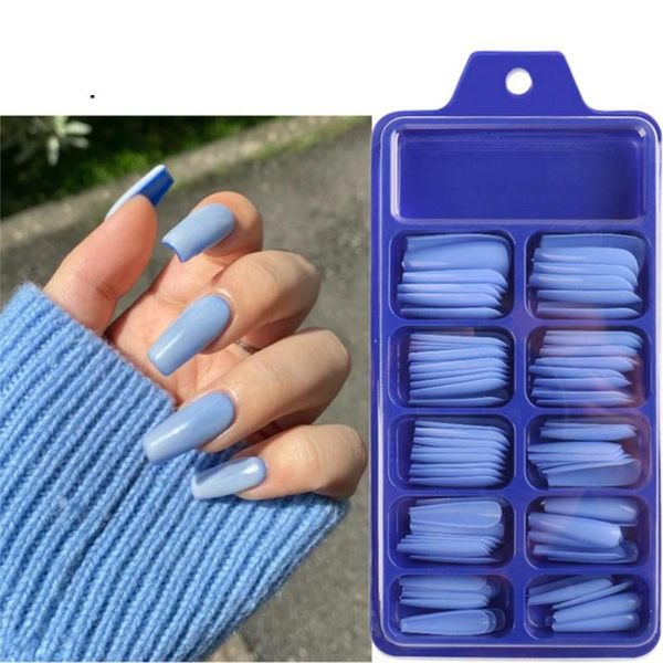 

false nails 100pcs/box professional ballerina color nail tips t-shaped extending mini fake colored full cover manicure, Red;gold