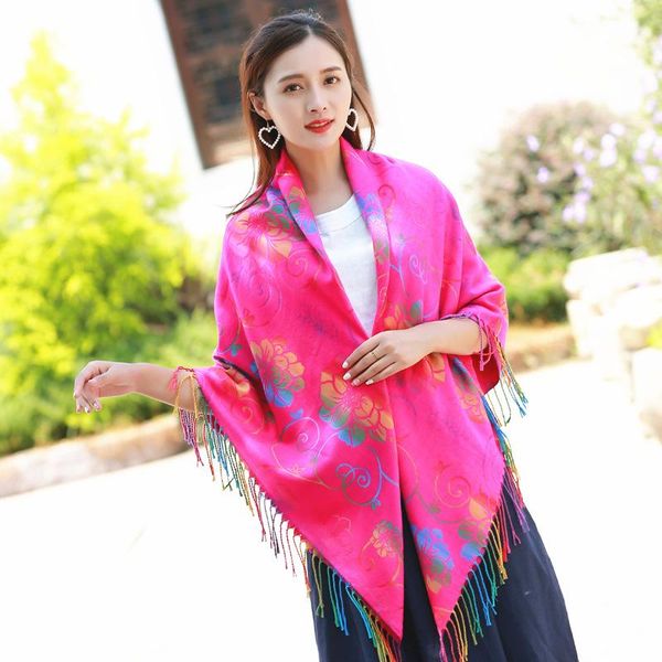 

scarves woman scarf cashmere thickens tassels 57 inch oversized garnet gardenia print pashmina shawls wraps mother's day gifts, Blue;gray