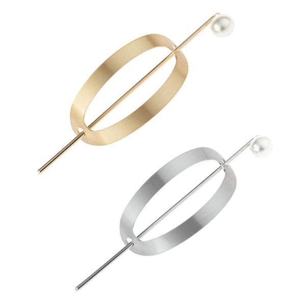

hair clips & barrettes 2pcs alloy hairpins slide hollow sticks stylish accessories, Golden;silver