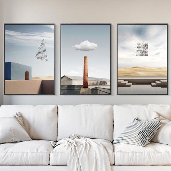 

paintings morandi color building wall art canvas painting nordic posters and prints pictures for living kids home decoration frameless