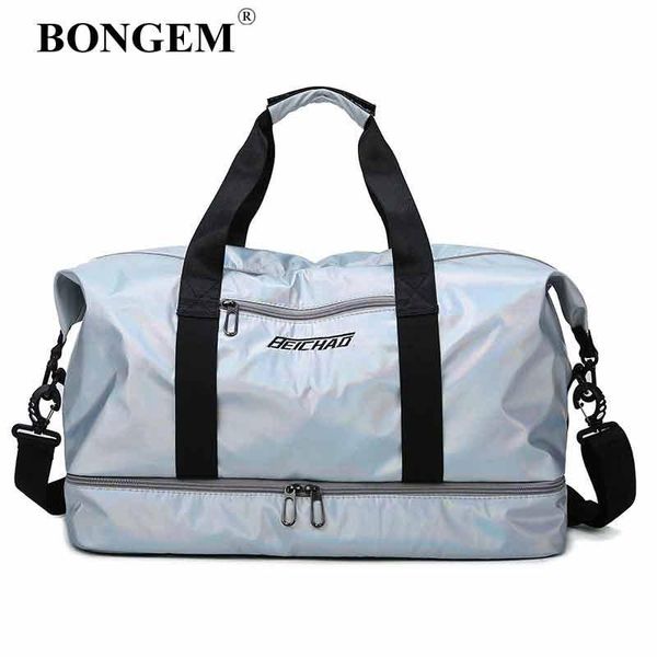 

gym bag pearlescent female fitness training handbag with shoe pocket waterproof yoga dry and wet separation travel accessories