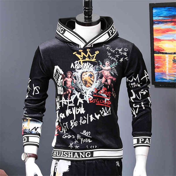 

hoodie winter casual cotton sweatshirts metrosexual men slim thick brand design fashion hoodies, Black