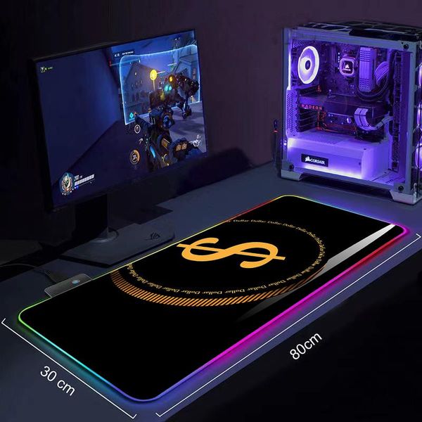 

mouse pads & wrist rests wallpapers in us dollars pad large anime mousepad rgb computer gamer mause led backlit mat keyboard desk