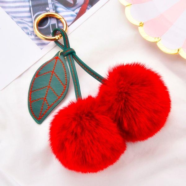 

keychains personalized fluffy fur ball key chain cute pompom artificial keychain women car bag ring holder jewelry eh315, Silver