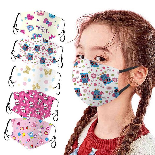 

custom logo animal printed children's polyester cotton filter thin breathable baby dust-proof child mask washable