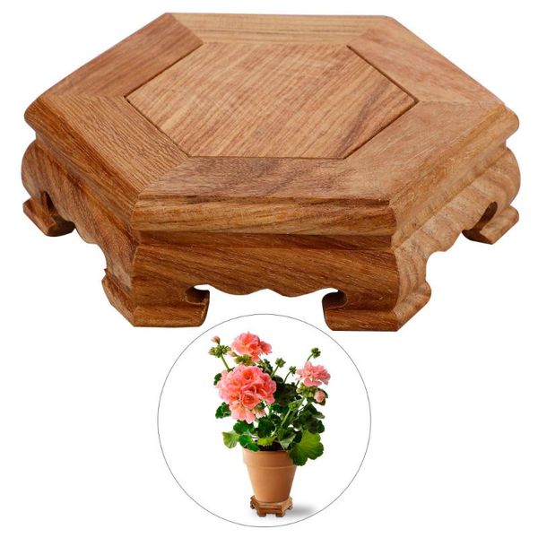 

planters & pots flower pot display shelf plant stands brown wenge hexagon for garden opposite sides 10 diagonally 12 high 3cm wooden tray