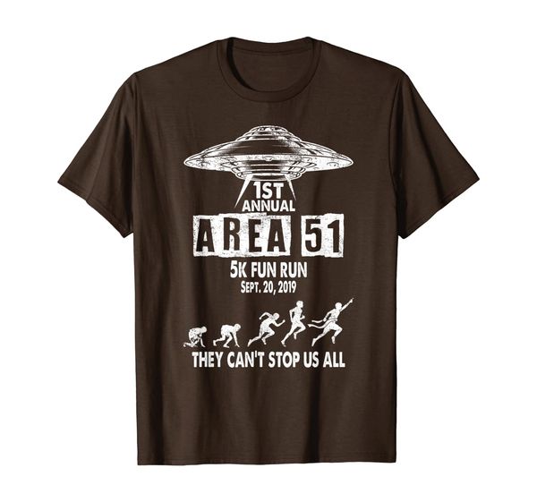 

area 51 5k fun run 1st annual they can't sus all funny t-shirt, White;black