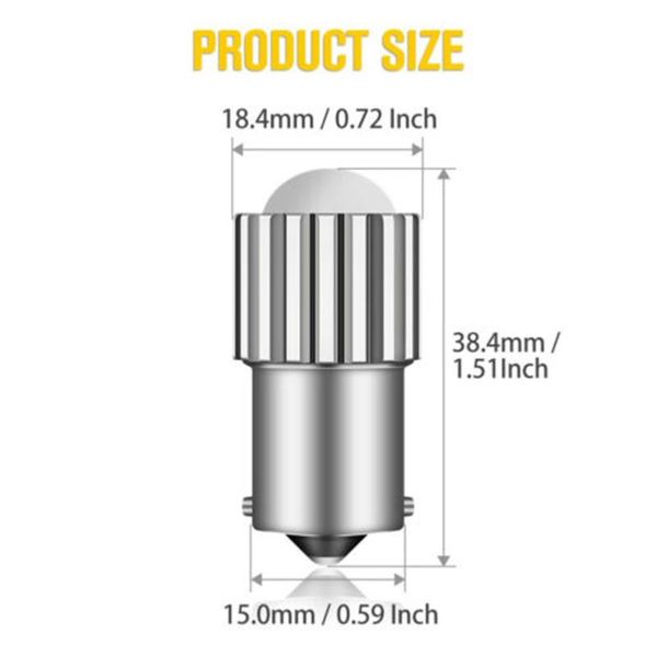 

tail 1156 ba15s cob led light bulb white 6000k brake emergency lights