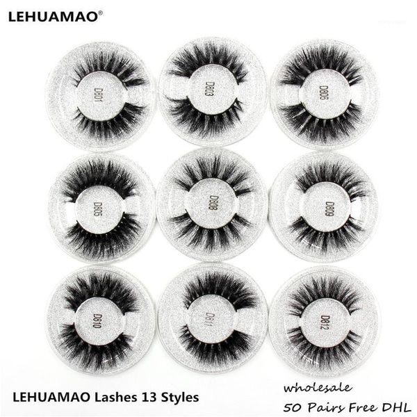 

50 pairs false eyelashes 3d mink lashes 100% handmade eye real makeup thick fake dhl1
