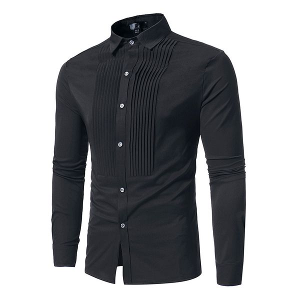 

mens shirt fashion lapel red shirt men autumn new slim fit long sleeve tuxedo shirt male wedding dinner party asian size s-2xl, White;black