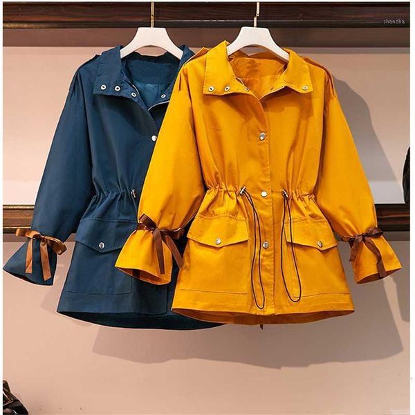 

women's trench coats spring outwear fashion women thin turn-down collar zipper slim plus size wind1 iq6t, Tan;black