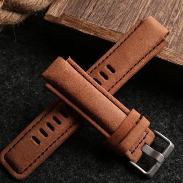 

watch bands watchband genuine leather band strap replacement for t45601 t2n721 e-tide compass watches 24-16mm, Black;brown