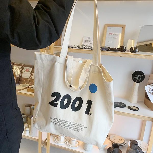 

evening bags women canvas shoulder bag 2001 youth books daily shopping students book cotton cloth handbags large tote for girls