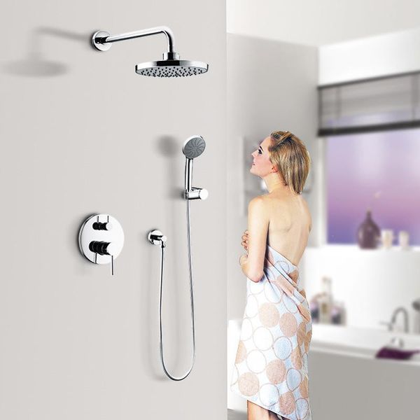 

flower is aspersed embedded wall type double shower set round dark mix water valve installed 8 inch spray project bathroom sets