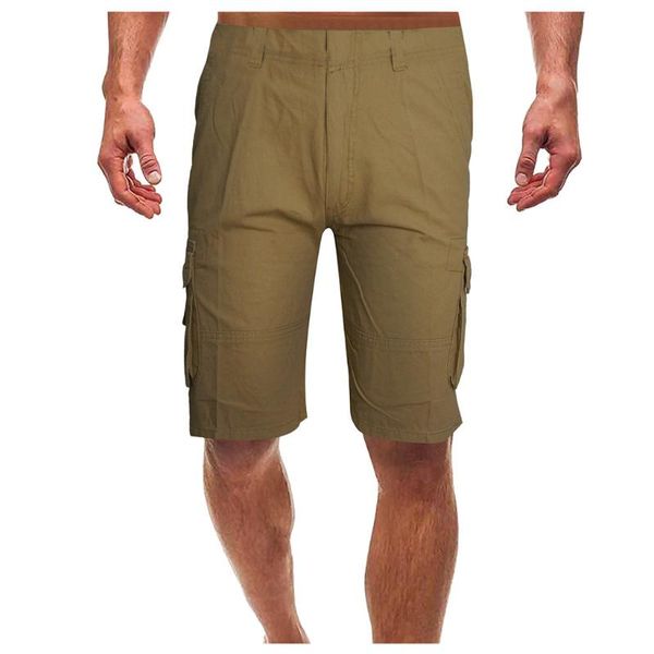 

men's shorts fashion medium grade loose casual handsome masculine for picnic sports multi-pocket cargo khaki short w30423, White;black