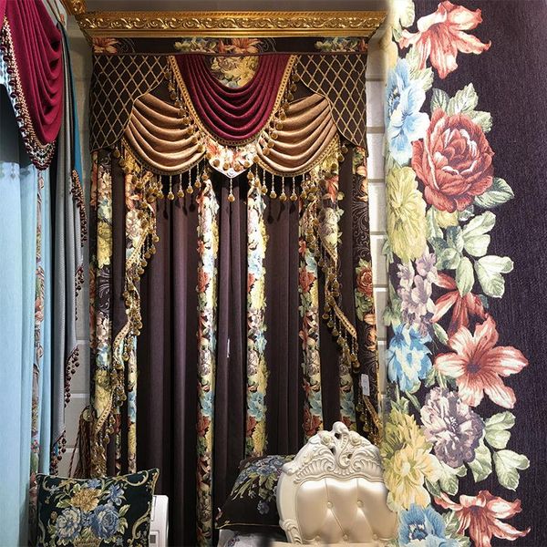 

curtain & drapes european encrypted gold wire jacquard curtains for living dining room bedroom luxury home decor blackout