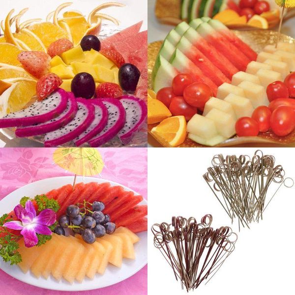 

forks 100pcs fingers disposable bamboo fruit dessert picks fork sign cocktail sticks toothpicks wedding party drink decor drop