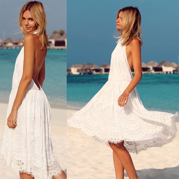 

dresses new open back lace dress women's beach skirt, Black;gray