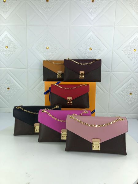 

m41200- women shoulder bags favorite multi pochette accessories brown flower messenger chain strap cross body ladies flap purse clutch totes