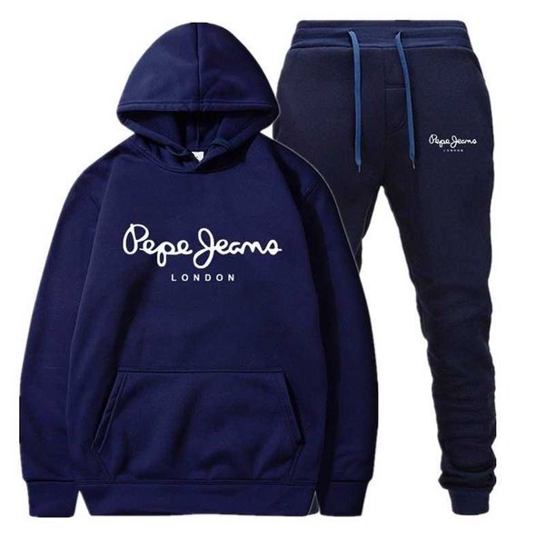 

search suit large pullover hoodie autumn winter leisure plush sports men's and women's suits, Black