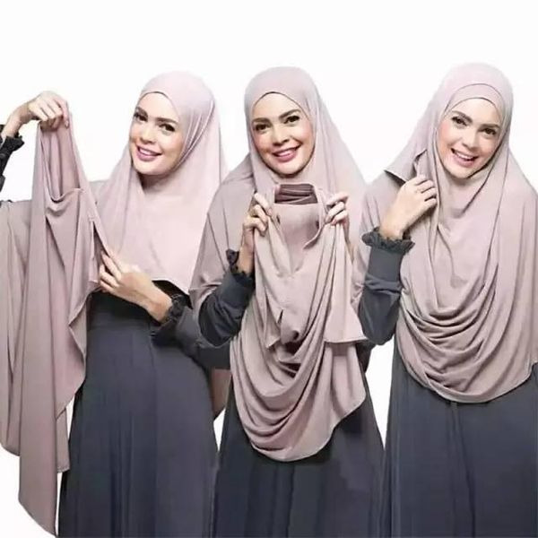 

ethnic clothing jersey hijab scarf pins hoop long muslim shawl instant hijabs plain head wraps for women africa headband, Red