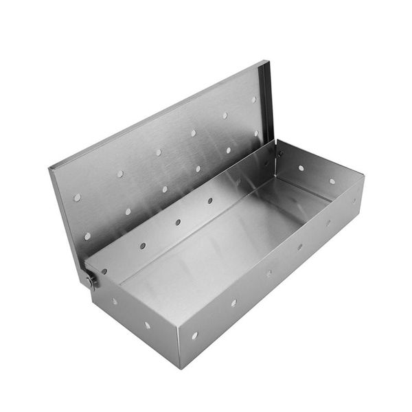 

tools & accessories useful stainless steel bbq grill with hinged lid universal large capacity bacon outdoor activities smoker box durab