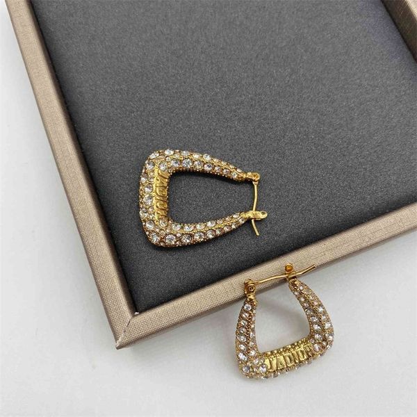 

brass earrings 925 silver needle wheat ear set with brilliant diamonds personality