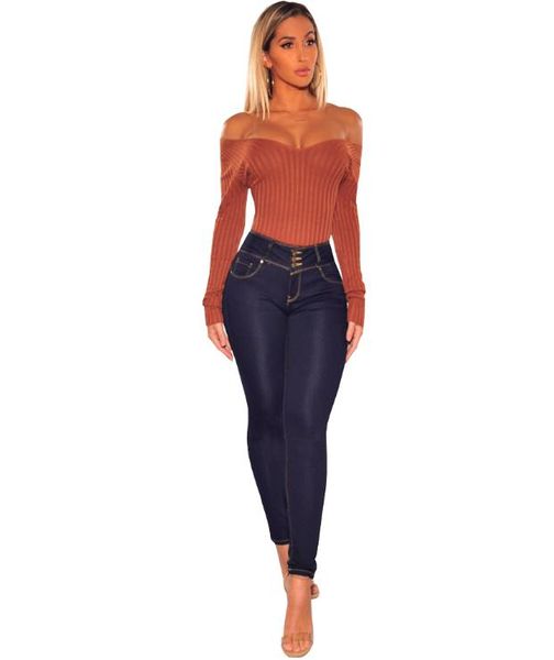 

women's jeans ss2021 stright slim elastic small buttom casual girl's denim jeans,fashionable design comfortable soft quality fabri, Blue