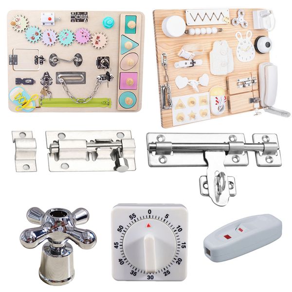 

Children DIY Busy Board Toy Baby Montessori Lock Cognition Toy Busy Board Access Busy Board DIY Toys