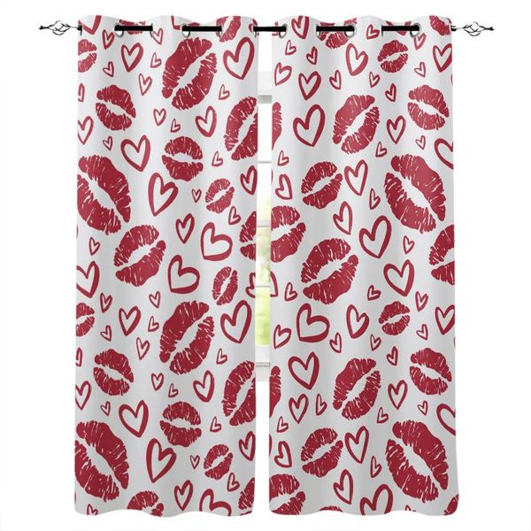 

lipstick print love curtains for living room bedroom window treatment blinds finished drapes kitchen curtain &