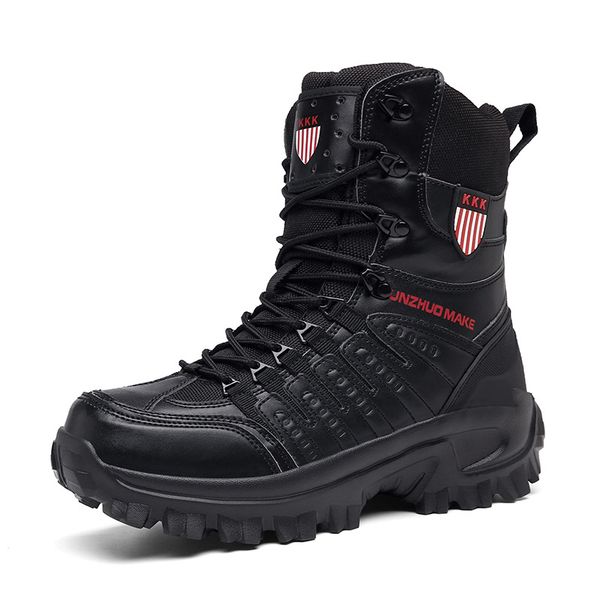 

mens military boot combat mens ankle boot tactical big size 39-46 army boot male shoes work safety shoes motocycle boots, Black