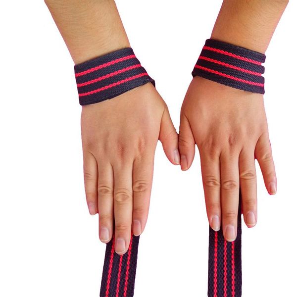 

gym lifting straps weight wrist belt bodybuilding gloves for women men fitness cross barbells power spor support, Black;red