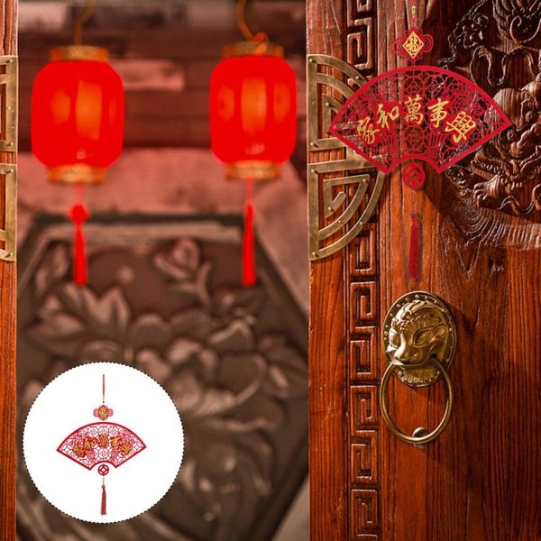 

1pc 2021 year door pendant non-woven fan design wall hanging party decor gift wrap