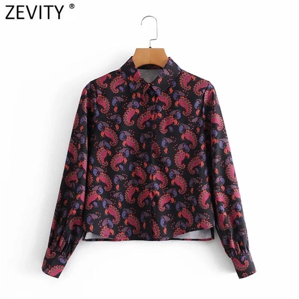 

women vintage paisley print casual smock blouse female retro cashew nuts breasted shirts chic blusas ls7680 210420, White
