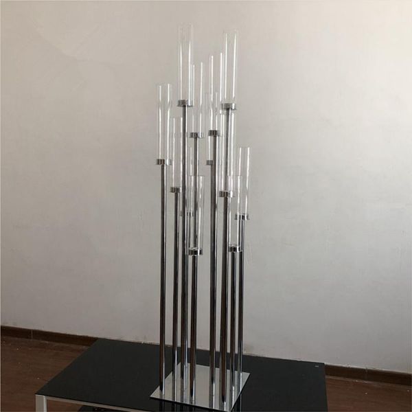 

candle holders wedding centerpiece decoration long stems acrylic crystal sliver candelabras ab0046