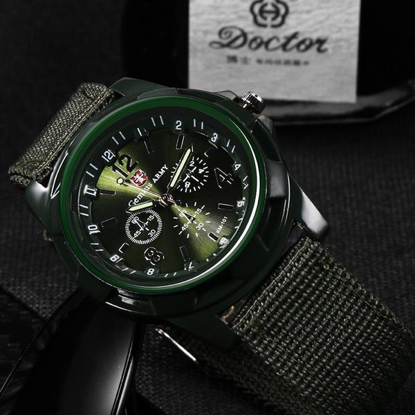 

wristwatches 2021 men nylon band military watch gemius army quartz movement sports casual, Slivery;brown