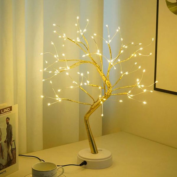 

night lights led copper wire light tree fairy home decoration lamp for bedroom bedside table usb and battery operated