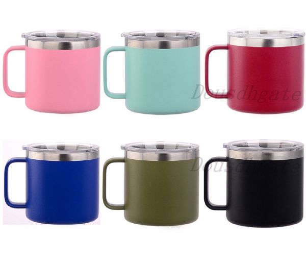 

10 colors 14 oz stainless steel coffee Cup Vacuum Double layer Beer Mugs Insulated 14oz Cups With Lid 10-Colors by DHL, Remark color