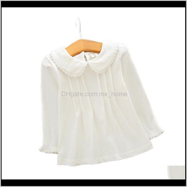

shirts clothing baby maternity drop delivery 2021 baby girls white blouses cotton lace shirt autumn winter fashion long sleeve turndown coll, White;black