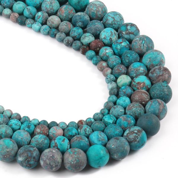 

other natural matte beads american turquoises blue howlite loose round stone for jewelry making diy bracelet accessories 15''