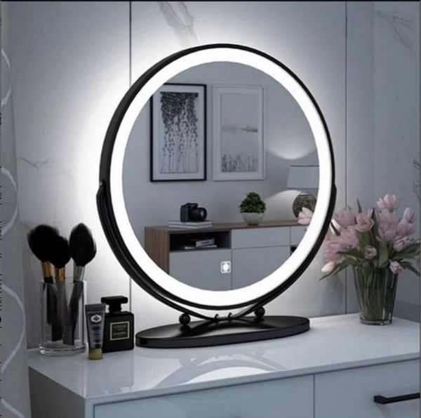 

mirrors 50*50cm round adjustable touch makeup mirror led cosmetic rotatable dimming home bathroom dressing table