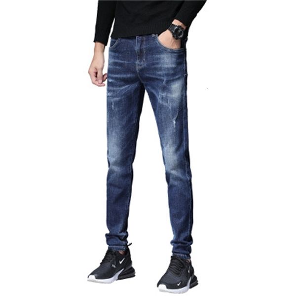 

mens fashion straight jeans retro slim skinny jeans ripped men hip hop light blue denim pants