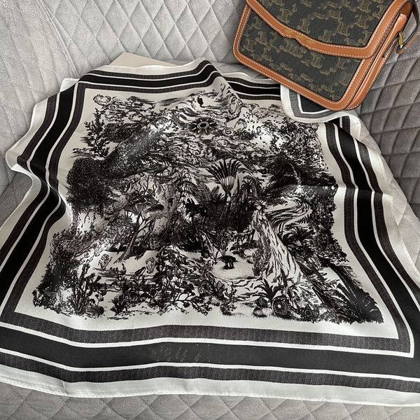 

spring, ladies 53*53cm square scarves, stylish soft eternal brand twill silk scarf, Blue;gray