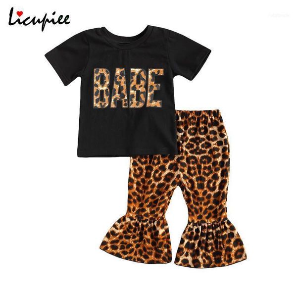 

clothing sets 0-3 years baby boy letter girl\u2021s short-sleeved and trousers suit fashion t-shirt leopard trumpet long pants1, White