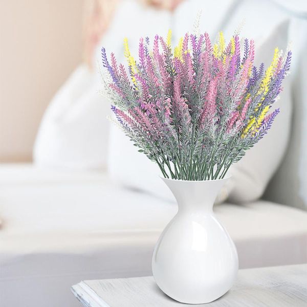 

decorative flowers & wreaths artificial romantic provence lavender plastic wedding vase for home decor grain christmas fake plant fft